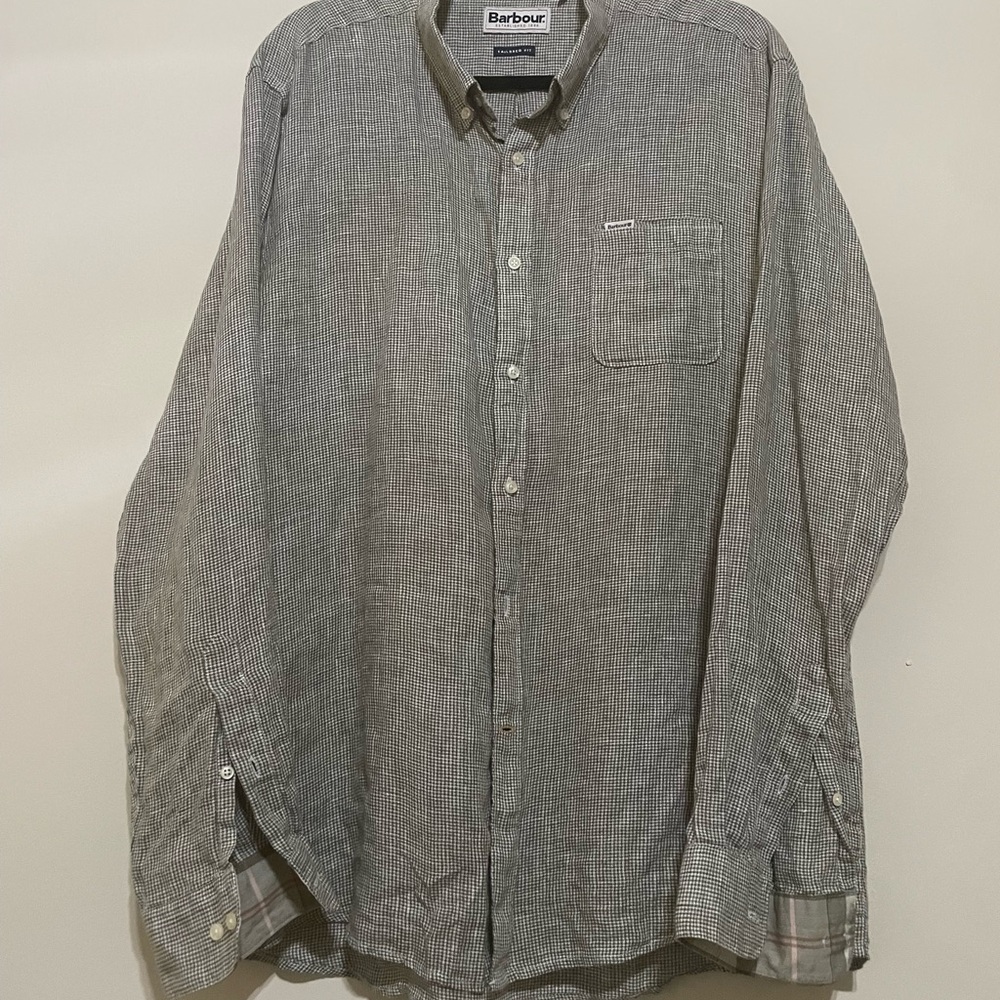 Barbour Gray Casual Button Down Shirt Relaxed Fit - Picture 3 of 5